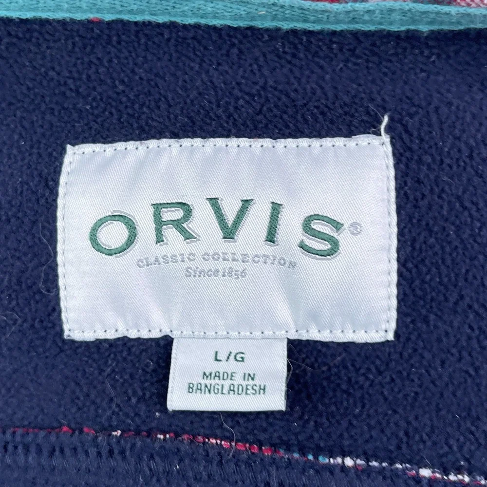 Orvis Shirt Jacket Women Large Red Blue Plaid Fleece Lined Snap Pinnacle Shacket